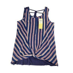 Magenta Top Girls S Striped Twist-Front Tank Girl's Blue Strappy Back Casual Sum